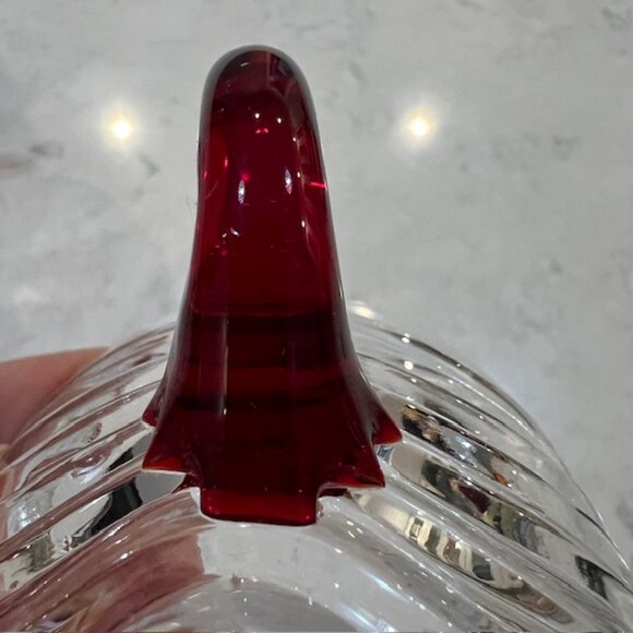 7 Duncan & Miller Glass Caribbean Punch Cups, Clear with Red Handle, Wavy Design - Picture 10 of 12